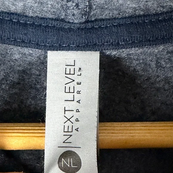 Jeep Hoodie Catch A Wave Graphic Logo Spell out Heather Navy Large - Picture 4 of 10